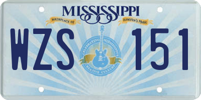 MS license plate WZS151