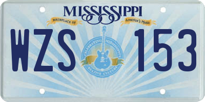 MS license plate WZS153