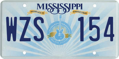 MS license plate WZS154
