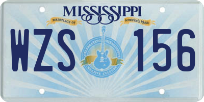 MS license plate WZS156