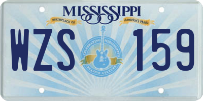 MS license plate WZS159