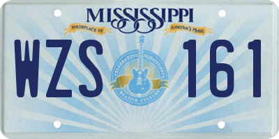 MS license plate WZS161