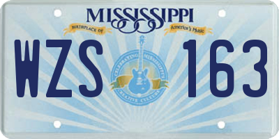 MS license plate WZS163