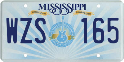 MS license plate WZS165
