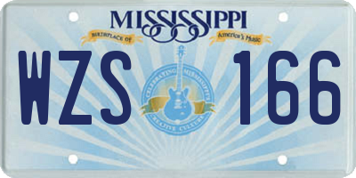 MS license plate WZS166