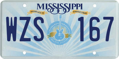 MS license plate WZS167