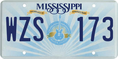 MS license plate WZS173