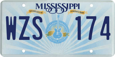 MS license plate WZS174