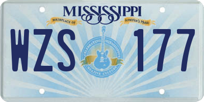 MS license plate WZS177