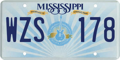 MS license plate WZS178