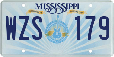 MS license plate WZS179