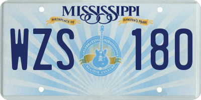 MS license plate WZS180
