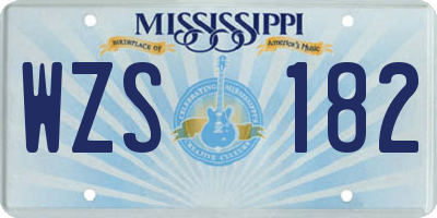 MS license plate WZS182