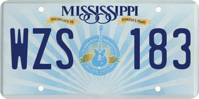 MS license plate WZS183