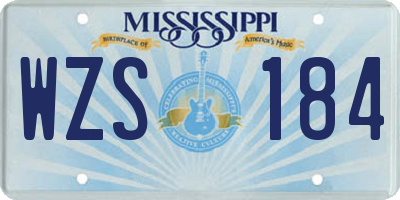 MS license plate WZS184