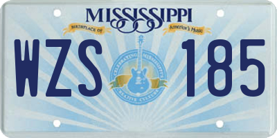 MS license plate WZS185