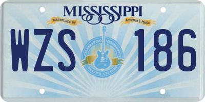 MS license plate WZS186