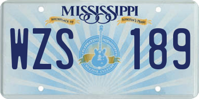 MS license plate WZS189