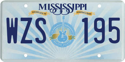 MS license plate WZS195