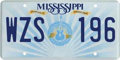MS license plate WZS196
