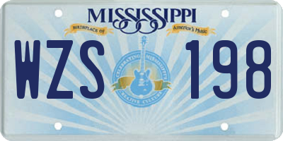 MS license plate WZS198