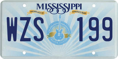 MS license plate WZS199