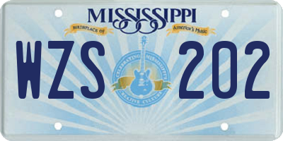 MS license plate WZS202