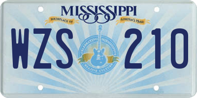 MS license plate WZS210