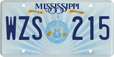 MS license plate WZS215
