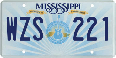 MS license plate WZS221