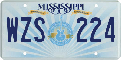 MS license plate WZS224