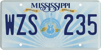 MS license plate WZS235