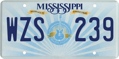 MS license plate WZS239