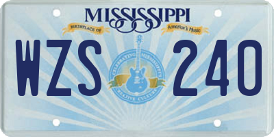 MS license plate WZS240
