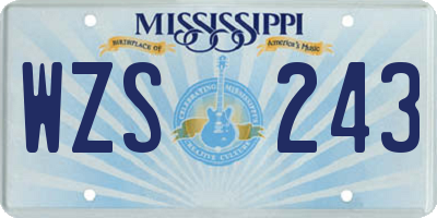 MS license plate WZS243