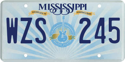 MS license plate WZS245