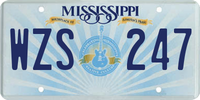 MS license plate WZS247