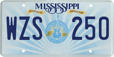MS license plate WZS250