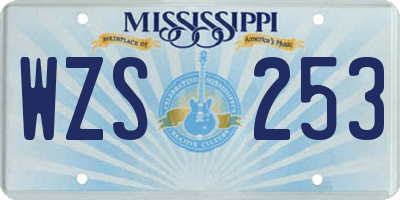 MS license plate WZS253