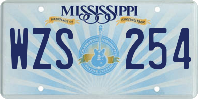 MS license plate WZS254