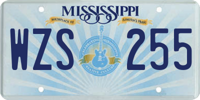 MS license plate WZS255