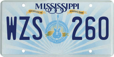 MS license plate WZS260