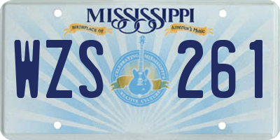 MS license plate WZS261