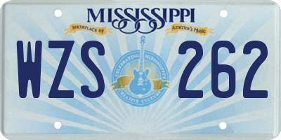 MS license plate WZS262