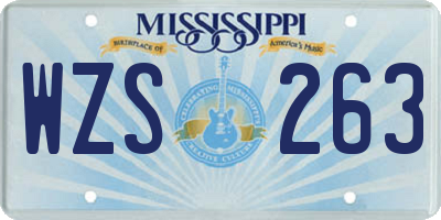 MS license plate WZS263