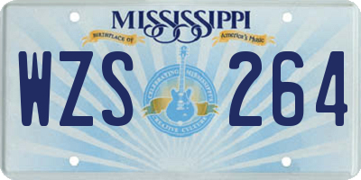 MS license plate WZS264