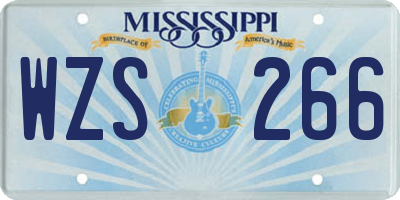 MS license plate WZS266