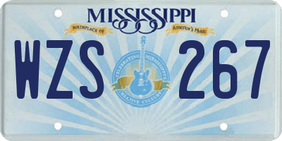 MS license plate WZS267