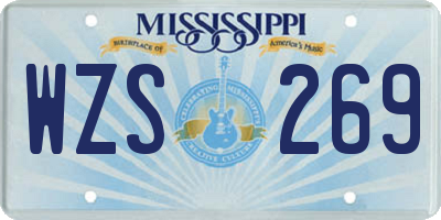 MS license plate WZS269