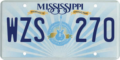 MS license plate WZS270